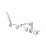 Isenberg By Flusso - Five Hole Deck Mounted Roman Tub Faucet With Hand Shower - Chrome