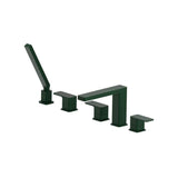 Isenberg By Flusso - Five Hole Deck Mounted Roman Tub Faucet With Hand Shower - Leaf Green