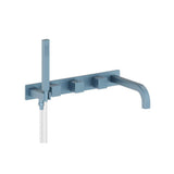 Isenberg By Flusso - Wall Mount Tub Filler With Hand Shower - Blue Platinum