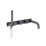 Isenberg By Flusso - Wall Mount Tub Filler With Hand Shower - Dark Grey