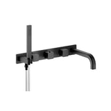 Isenberg By Flusso - Wall Mount Tub Filler With Hand Shower - Gloss Black