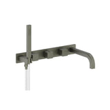 Isenberg By Flusso - Wall Mount Tub Filler With Hand Shower - Gun Metal Grey