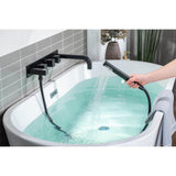 Wall Mount Tub Filler With Hand Shower