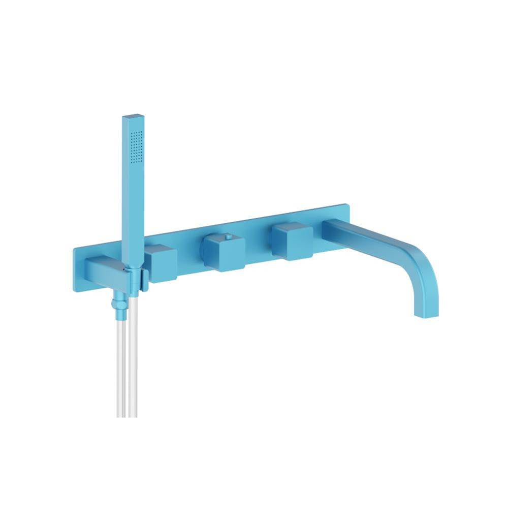 Isenberg By Flusso - Wall Mount Tub Filler With Hand Shower - Sky Blue