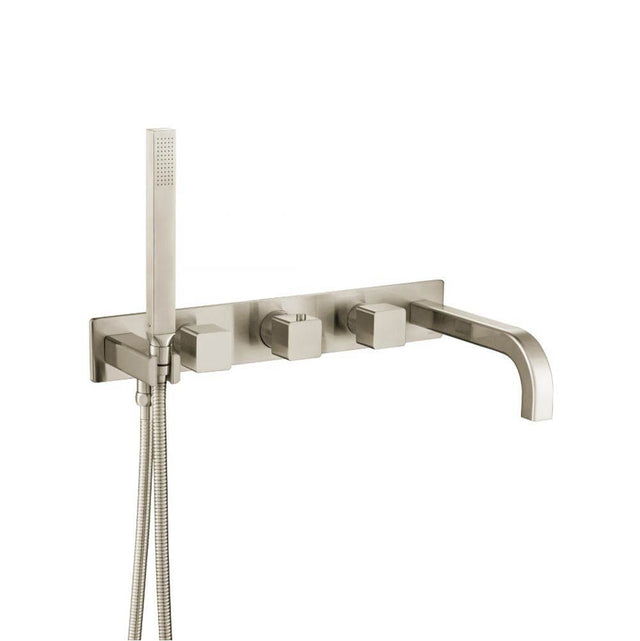 Isenberg By Flusso - Trim For Wall Mount Tub Filler With Hand Shower - Brushed Nickel PVD