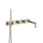 Isenberg By Flusso - Wall Mount Tub Filler With Hand Shower - Brushed Nickel PVD