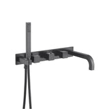 Isenberg By Flusso - Trim For Wall Mount Tub Filler With Hand Shower - Matte Black