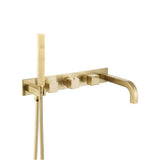 Isenberg By Flusso - Wall Mount Tub Filler With Hand Shower - Satin Brass PVD