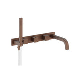 Isenberg By Flusso - Wall Mount Tub Filler With Hand Shower - Vortex Brown