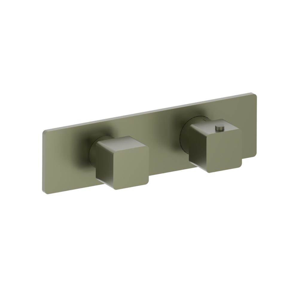 Isenberg By Flusso - 3/4'' Horizontal Thermostatic Shower Valve % Trim - 1 Ouptut - Army Green