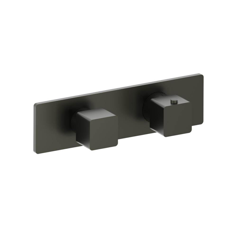 Isenberg By Flusso - 3/4'' Horizontal Thermostatic Shower Valve % Trim - 1 Ouptut - Dark Green