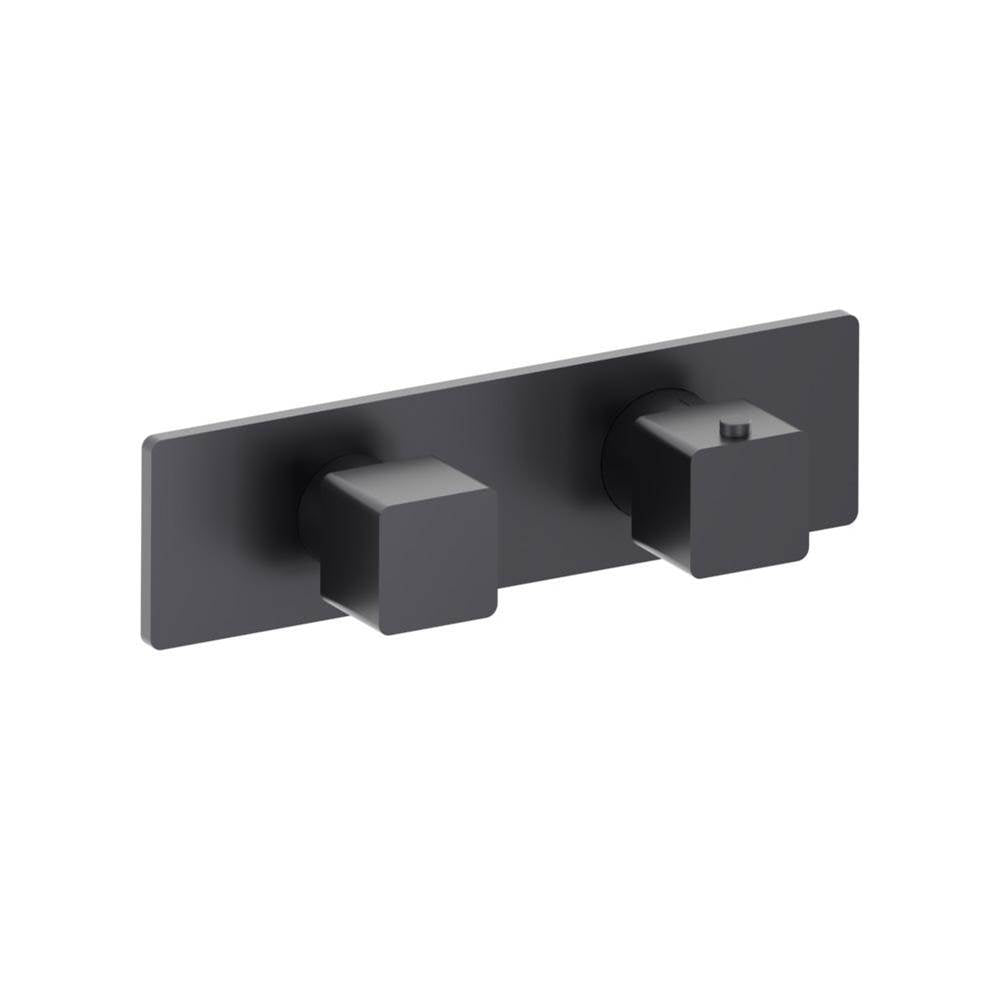 Isenberg By Flusso - 3/4'' Horizontal Thermostatic Shower Valve % Trim - 1 Ouptut - Dark Grey