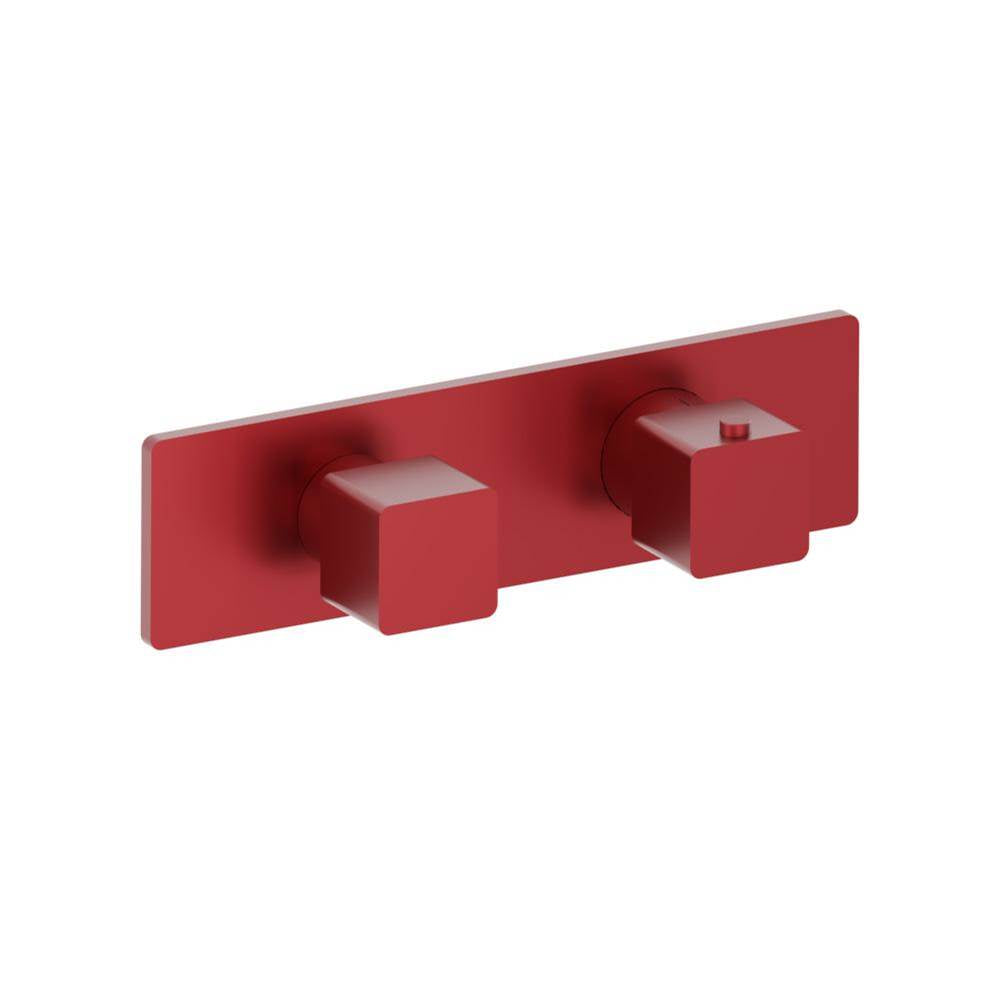 Isenberg By Flusso - 3/4'' Horizontal Thermostatic Shower Valve % Trim - 1 Ouptut - Deep Red
