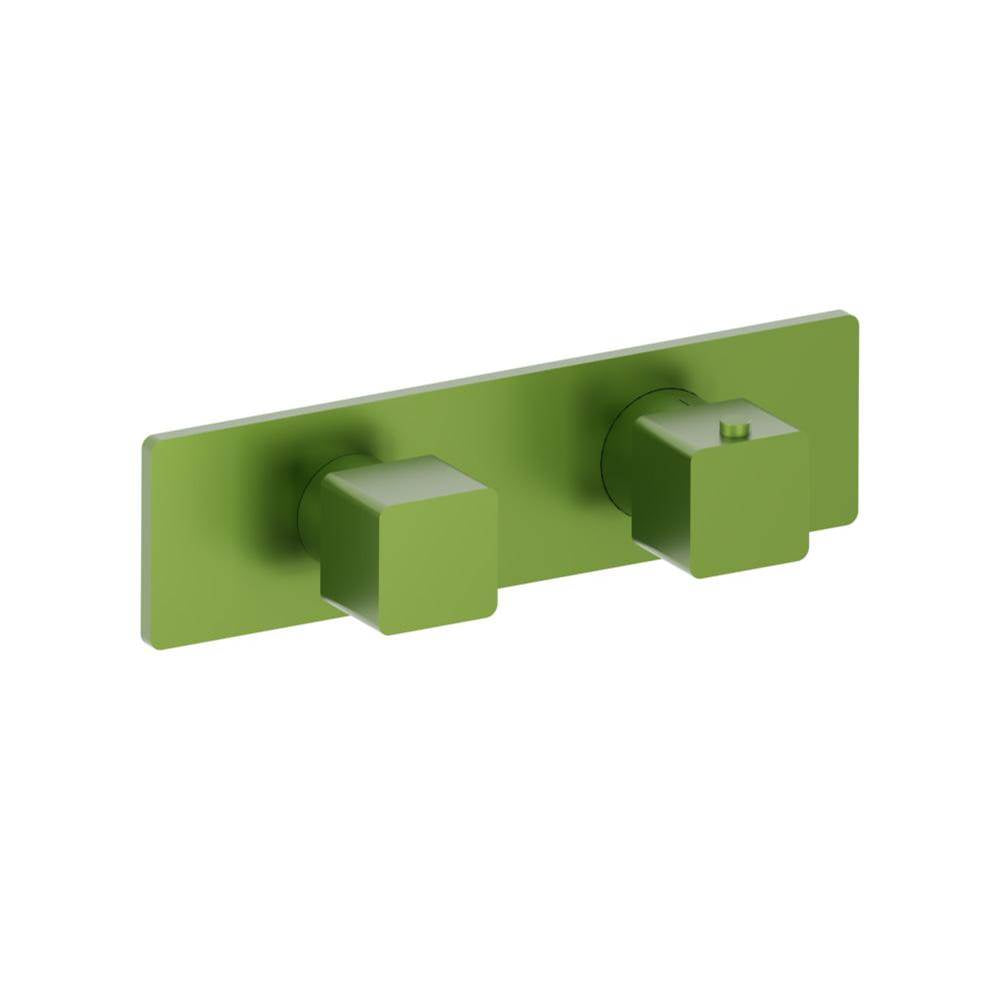 Isenberg By Flusso - 3/4'' Horizontal Thermostatic Shower Valve % Trim - 1 Ouptut - Isenberg Green