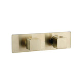 Isenberg By Flusso - 3/4'' Horizontal Thermostatic Shower Valve & Trim - 3-Output - Satin Brass PVD