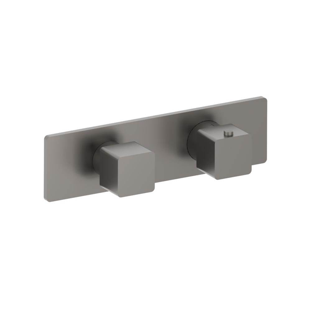Isenberg By Flusso - 3/4'' Horizontal Thermostatic Shower Valve % Trim - 1 Ouptut - Steel Grey