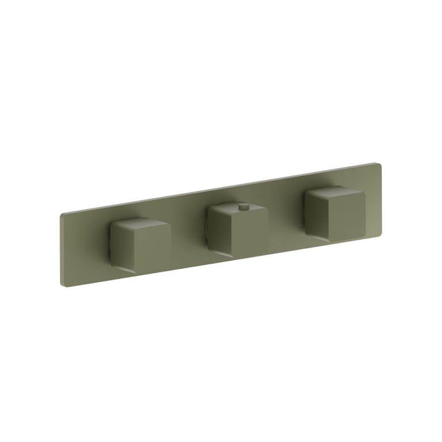 Isenberg By Flusso - 3/4'' Horizontal Thermostatic Valve with 2 Volume Controls &  Trim - Army Green