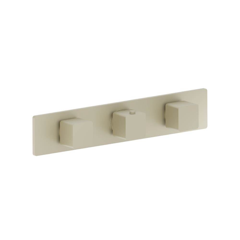 Isenberg By Flusso - 3/4'' Horizontal Thermostatic Valve with 2 Volume Controls &  Trim - Light Tan