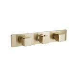 Isenberg By Flusso - 3/4'' Horizontal Thermostatic Valve with 2 Volume Controls &  Trim - Satin Brass PVD