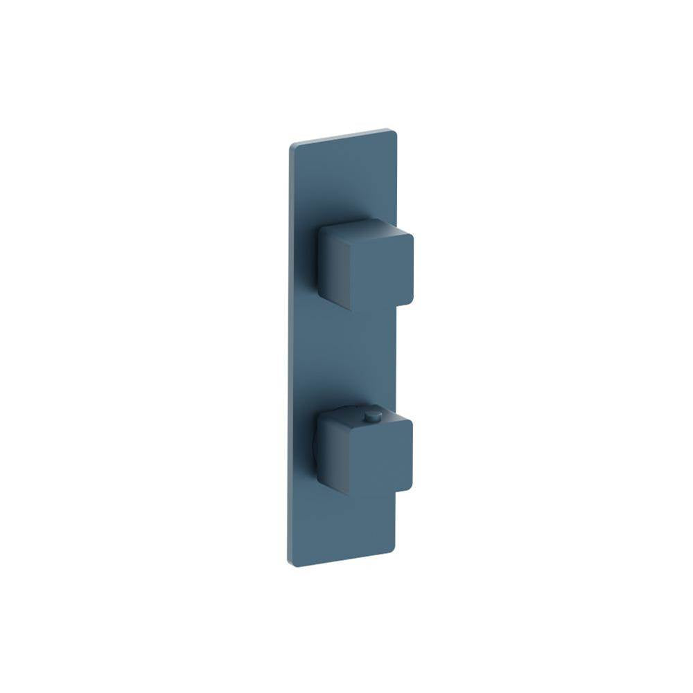 Isenberg By Flusso - 3/4'' Horizontal Thermostatic Shower Valve & Trim - 1- Output - Blue Platinum