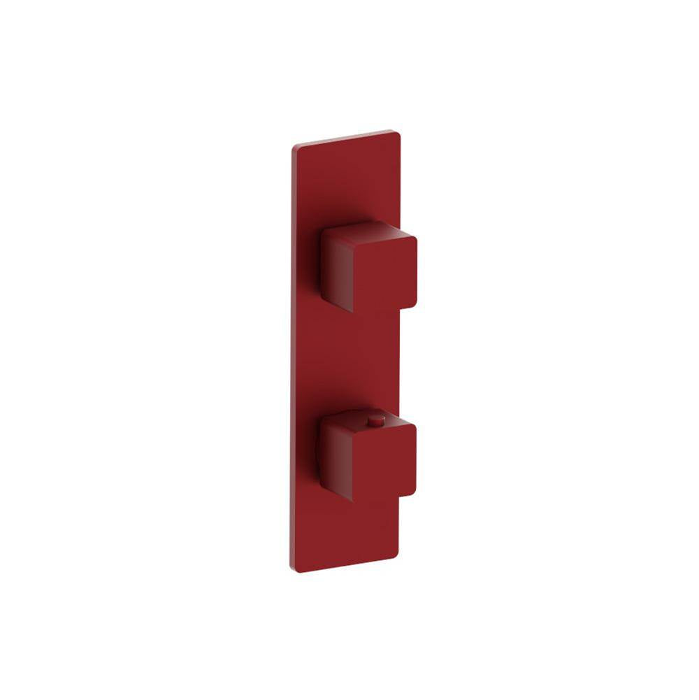 Isenberg By Flusso - 3/4'' Horizontal Thermostatic Shower Valve & Trim - 1- Output - Crimson