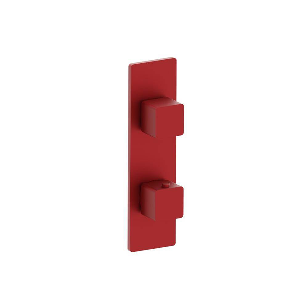Isenberg By Flusso - 3/4'' Horizontal Thermostatic Shower Valve & Trim - 1- Output - Deep Red