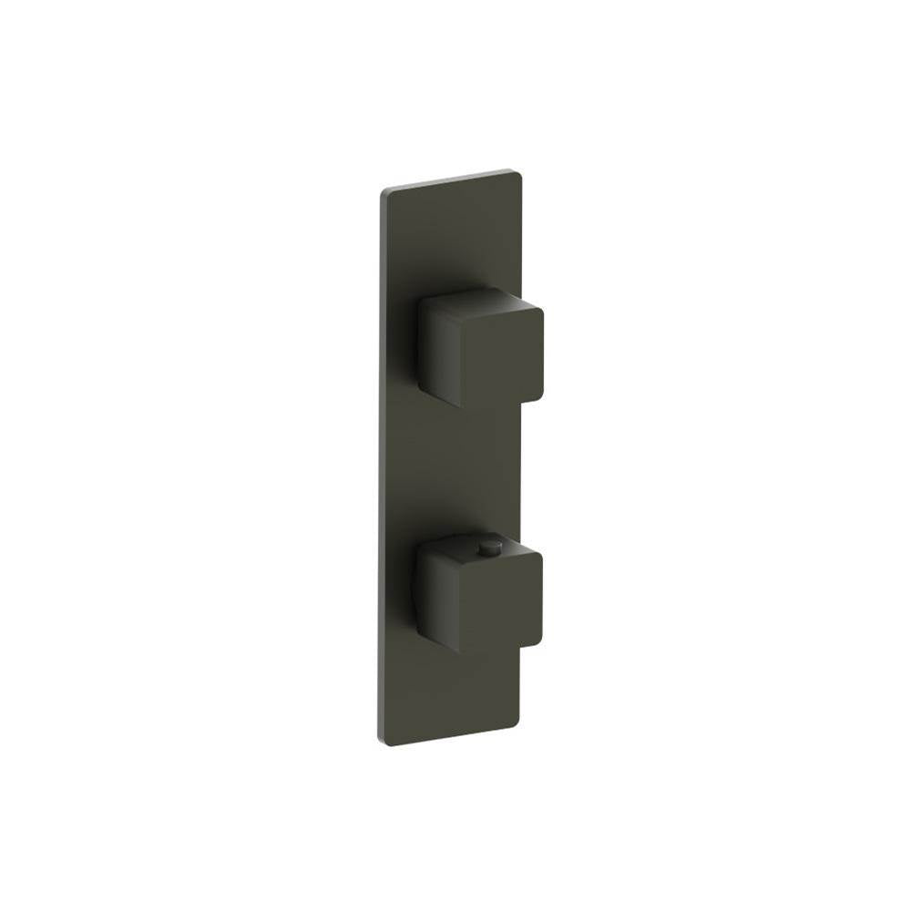 Isenberg By Flusso - 3/4'' Horizontal Thermostatic Shower Valve & Trim - 1- Output - Gun Metal Grey