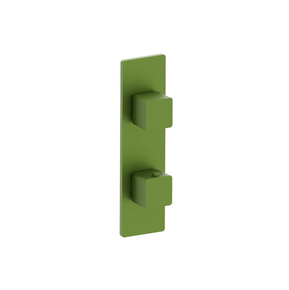 Isenberg By Flusso - 3/4'' Horizontal Thermostatic Shower Valve & Trim - 1- Output - Isenberg Green