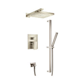 Isenberg By Flusso - Two Output Shower Set With Shower Head, Hand Held And Slide Bar - Brushed Nickel PVD