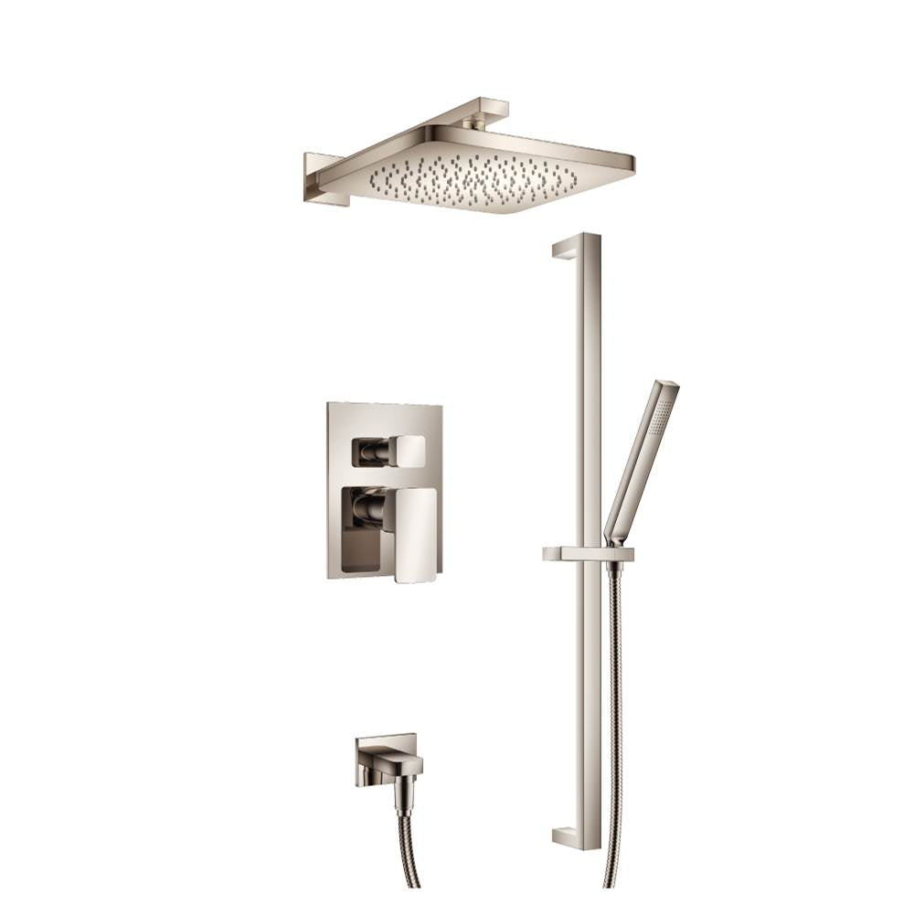 Isenberg By Flusso - Two Output Shower Set With Shower Head, Hand Held And Slide Bar - Polished Nickel PVD