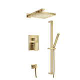 Isenberg By Flusso - Two Output Shower Set With Shower Head, Hand Held And Slide Bar - Satin Brass PVD
