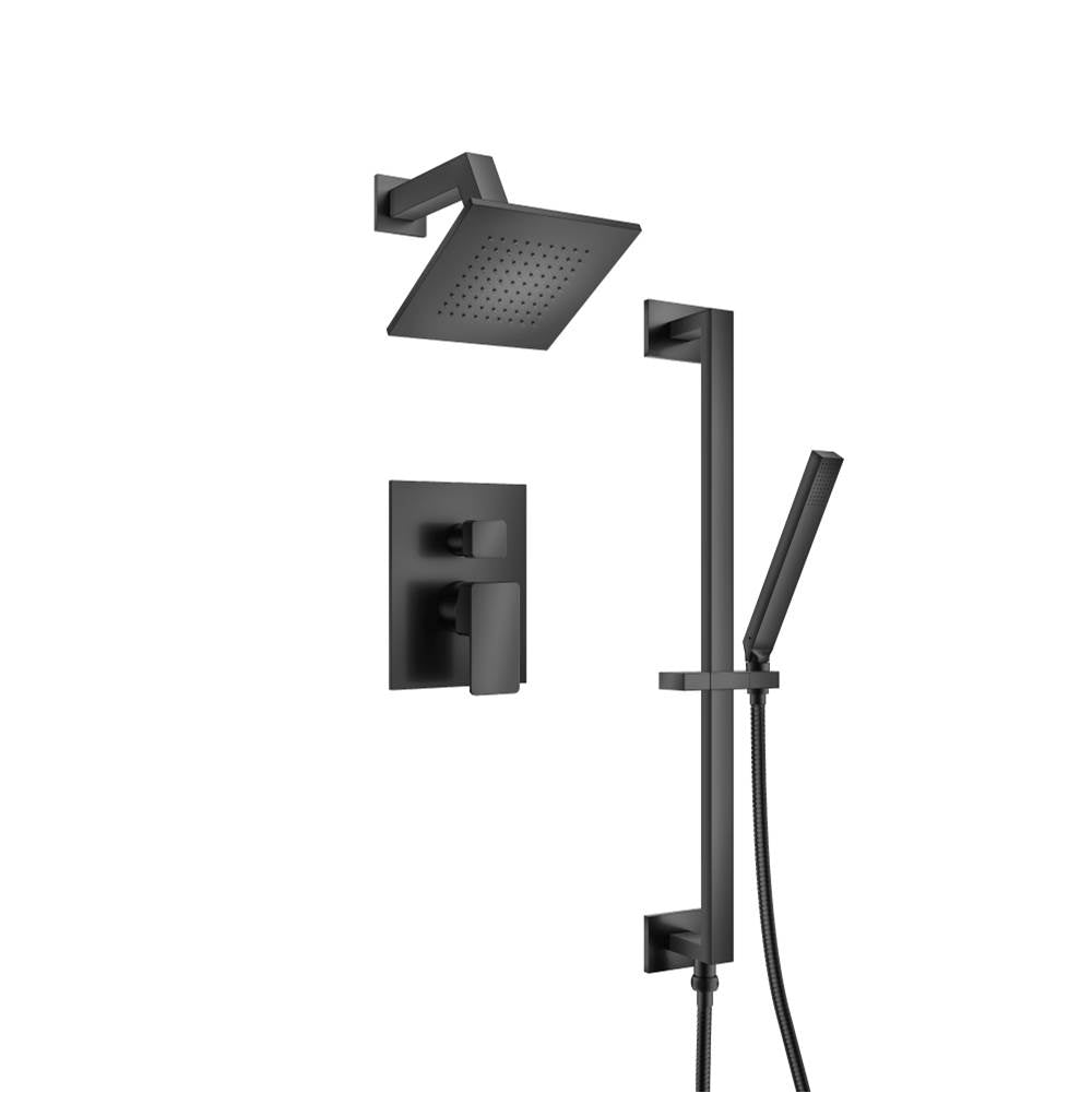 Isenberg By Flusso - Two Output Shower Set With Shower Head, Hand Held And Slide Bar - Matte Black