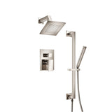Isenberg By Flusso - Two Output Shower Set With Shower Head, Hand Held And Slide Bar - Polished Nickel PVD