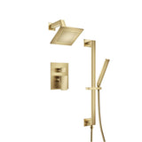 Isenberg By Flusso - Two Output Shower Set With Shower Head, Hand Held And Slide Bar - Satin Brass PVD