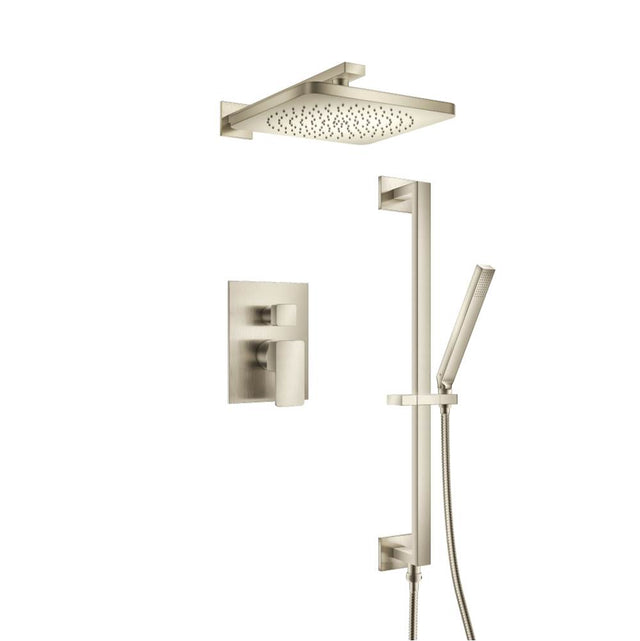Isenberg By Flusso - Two Output Shower Set With Shower Head, Hand Held And Slide Bar - Brushed Nickel PVD