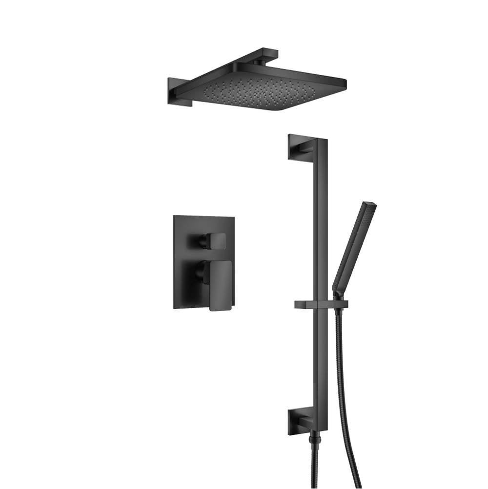 Isenberg By Flusso - Two Output Shower Set With Shower Head, Hand Held And Slide Bar - Matte Black