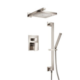 Isenberg By Flusso - Two Output Shower Set With Shower Head, Hand Held And Slide Bar - Polished Nickel PVD