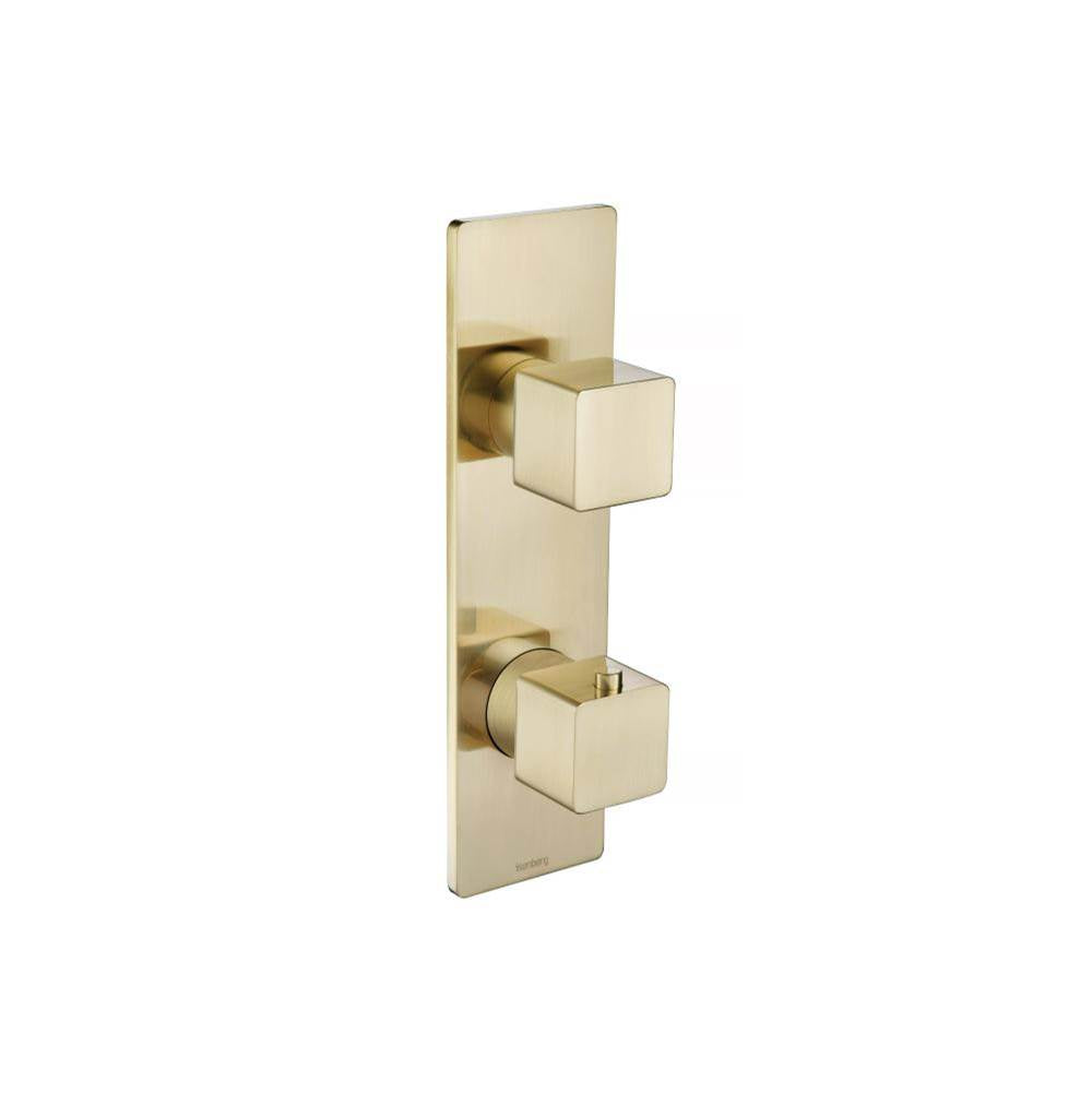 Isenberg By Flusso - 3/4'' Thermostatic Shower Valve & Trim  - 2-Output - Satin Brass PVD