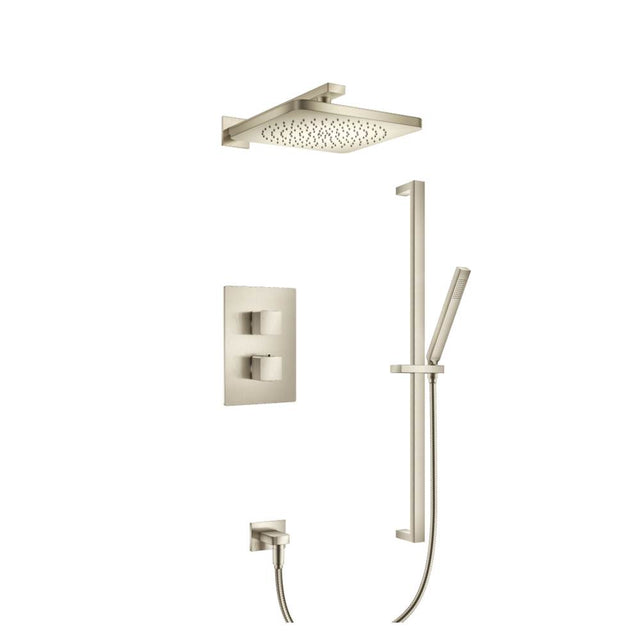 Isenberg By Flusso - Two Output Shower Set With Shower Head, Hand Held And Slide Bar - Brushed Nickel PVD