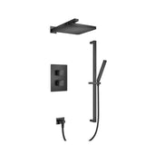 Isenberg By Flusso - Two Output Shower Set With Shower Head, Hand Held And Slide Bar - Matte Black
