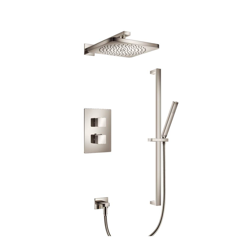 Isenberg By Flusso - Two Output Shower Set With Shower Head, Hand Held And Slide Bar - Polished Nickel PVD