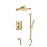 Isenberg By Flusso - Two Output Shower Set With Shower Head, Hand Held And Slide Bar - Satin Brass PVD