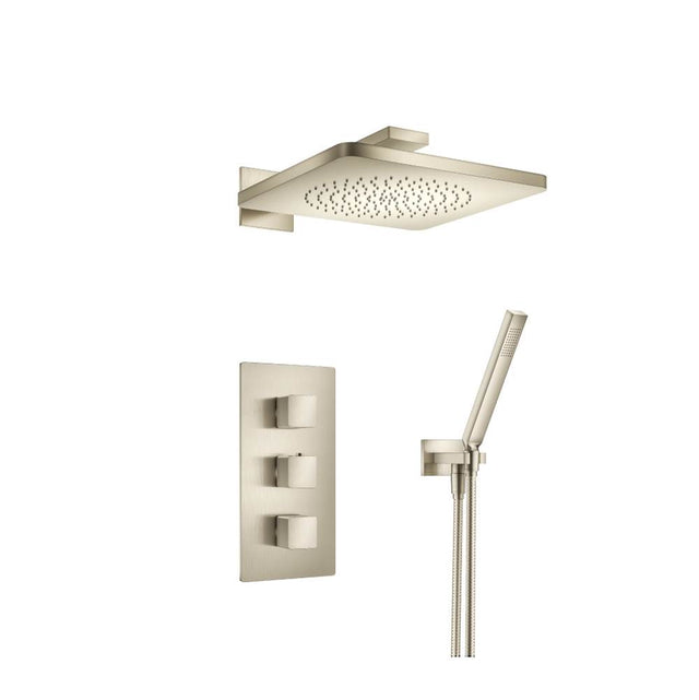 Isenberg By Flusso - Two Output Shower Set With Shower Head And Hand Held - Brushed Nickel PVD