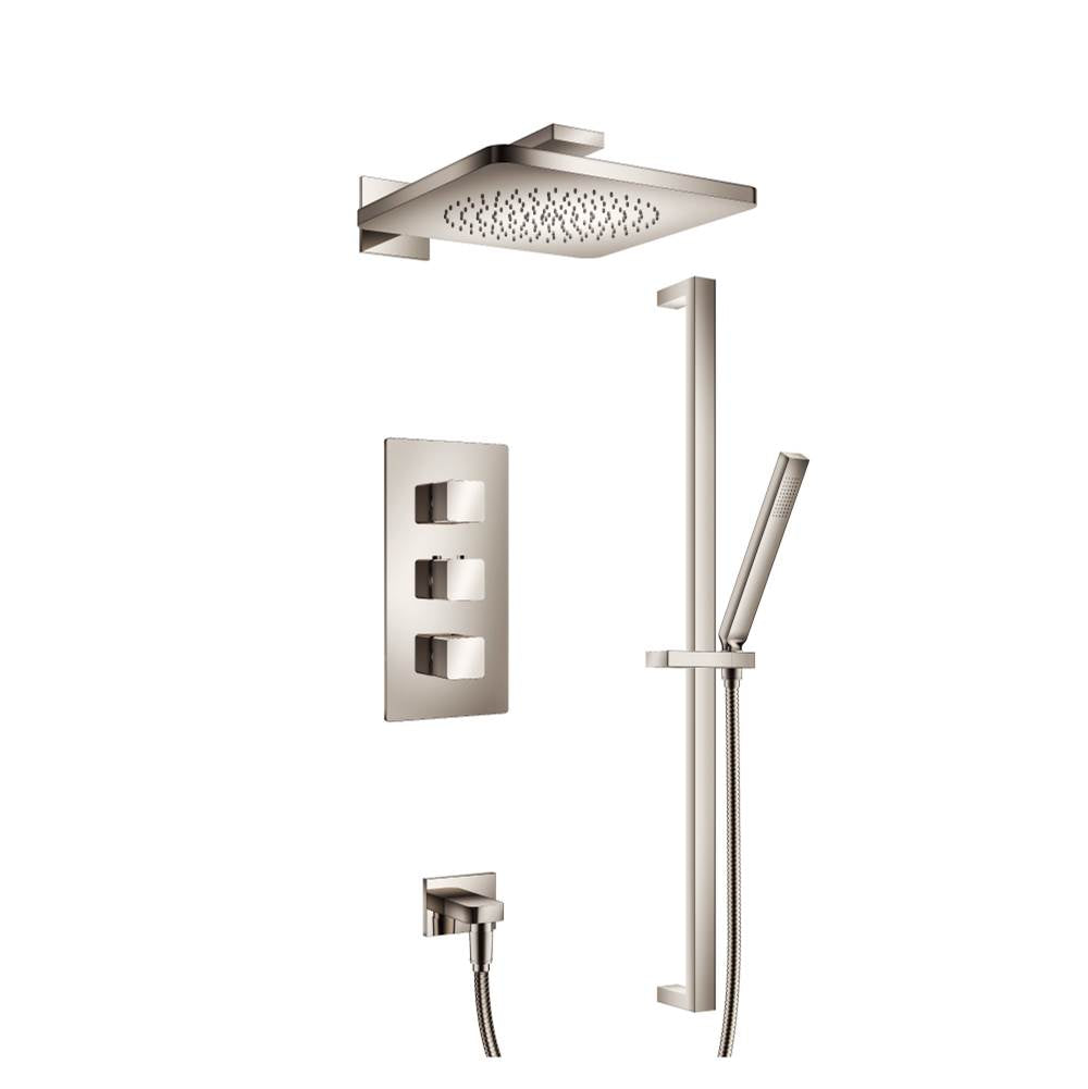 Isenberg By Flusso - Two Output Shower Set With Shower Head, Hand Held And Slide Bar - Polished Nickel PVD