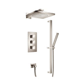 Isenberg By Flusso - Two Output Shower Set With Shower Head, Hand Held And Slide Bar - Polished Nickel PVD