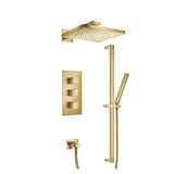 Isenberg By Flusso - Two Output Shower Set With Shower Head, Hand Held And Slide Bar - Satin Brass PVD
