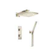 Isenberg By Flusso - Two Output Shower Set With Shower Head And Hand Held - Brushed Nickel PVD