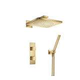 Isenberg By Flusso - Two Output Shower Set With Shower Head And Hand Held - Satin Brass PVD