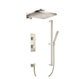 Isenberg By Flusso - Two Output Shower Set With Shower Head, Hand Held And Slide Bar - Brushed Nickel PVD