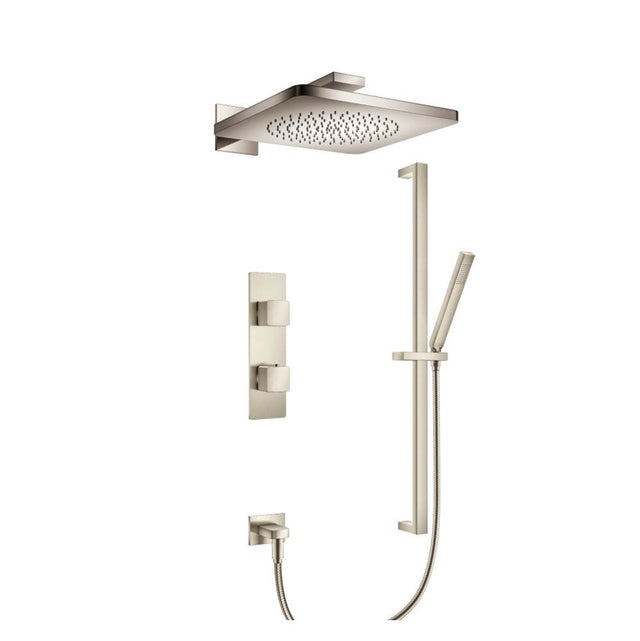 Isenberg By Flusso - Two Output Shower Set With Shower Head, Hand Held And Slide Bar - Brushed Nickel PVD